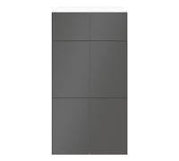 GoodHome Atomia Matt Anthracite & White Oak Effect Particle Board Office & Living Storage (H)1875mm (W)1000mm (D)470mm