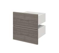 GoodHome Atomia Matt Grey Oak Effect Slab External Drawer (H)184.5mm (W)372mm (D)300mm, Set Of 2