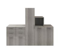 GoodHome Atomia Matt Grey Oak Effect Under The Stairs Storage Kit