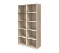 GoodHome Atomia Matt Oak Effect Freestanding 8 Shelf Rectangular Bookcase, (H)1875mm (W)1000mm