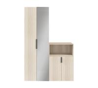 GoodHome Atomia Matt Oak Effect Particle Board Hallway Storage Unit Kit (H)1125mm (W)1500mm (D)450mm