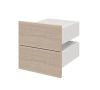 GoodHome Atomia Matt Oak Effect Slab External Drawer (H)184.5mm (W)372mm (D)390mm, Set Of 2