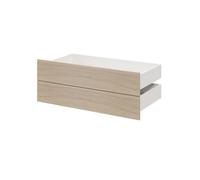 GoodHome Atomia Matt Oak Effect Slab External Drawer (H)184.5mm (W)997mm (D)500mm, Set Of 2