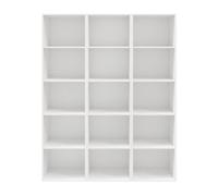 GoodHome Atomia Matt White Freestanding 15 Shelf Rectangular Bookcase, (H)1875mm (W)1500mm