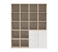 GoodHome Atomia Matt White Oak Effect Bookcases, Shelving Units & Display Cabinets