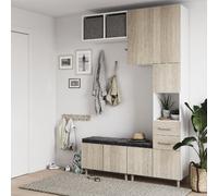 GoodHome Atomia Matt White Oak Effect Storage Unit