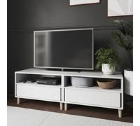 GoodHome Atomia Matt White Tv Stand With 2 Shelves, (H)37.5Cm X (W)150Cm X (D)45Cm