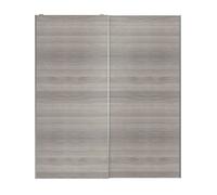 GoodHome Atomia Mirror Grey Oak Effect 2 Door Sliding Wardrobe Door Kit (H)2250mm (W)2000mm