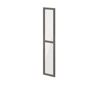 GoodHome Atomia Mirrored Grey Oak Effect Transparent Modular Furniture Door, (H) 1872mm (W) 372mm