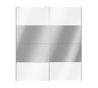 GoodHome Atomia Panelled Mirrored White High Gloss 2 Door Sliding Wardrobe Door Kit (H)2250mm (W)2000mm