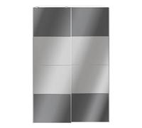 GoodHome Atomia White & Anthracite Particle Board Mirrored Wardrobe (H)2250mm (W)1500mm (D)655mm