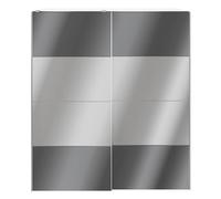 GoodHome Atomia White & Anthracite Particle Board Mirrored Wardrobe (H)2250mm (W)2000mm (D)655mm
