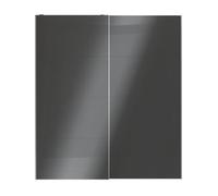 GoodHome Atomia Without Mirror Doors Anthracite High Gloss 2 Sliding Wardrobe Door Kit (H)2250mm (W)2000mm