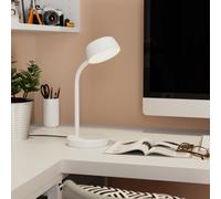 GoodHome Auklet Cylinder Matt White Integrated Led Table Lamp