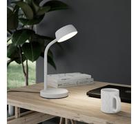 GoodHome Auklet Round Matt Grey Integrated Led Table Lamp
