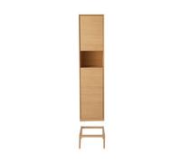 GoodHome Avela Matt Oak Effect Double Wall-Mounted Bathroom Cabinet (H)191Cm (W)40Cm
