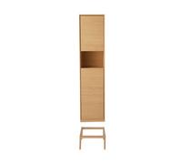 GoodHome Avela Matt Oak Effect Oak Veneer Double Freestanding Bathroom Cabinet (H)191Cm (W)40Cm