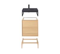 GoodHome Avela Matt Oak Effect Freestanding Vanity Unit & Basin Set (W)604mm (H)934mm