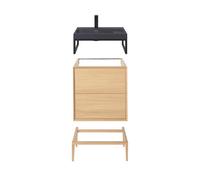 GoodHome Avela Matt Oak Effect Wall-Mounted Single Vanity Unit & Basin Set (W)60.4Cm