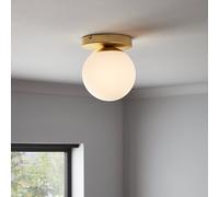 GoodHome Baldaz Satin Brass Effect Pendant Ceiling Light, (Dia)160mm