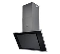 GoodHome Bamia Ghagre90 Glass Angled Cooker Hood (W)90Cm - Black