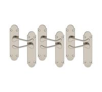 GoodHome Beja Brushed Grey Nickel Effect Aluminium Alloy & Steel Door Handle (L)95mm (D)57mm Pack
