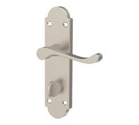 GoodHome Beja Grey Nickel Effect Scroll Wc Door Handle (L)95mm (D)57mm Pair