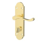 GoodHome Beja Polished Brass Effect Steel Scroll Door Handle (L)95mm (D)57mm Pair