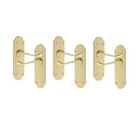 GoodHome Beja Polished Gold Effect Aluminium Alloy & Steel Door Handle (L)95mm (D)57mm Pack