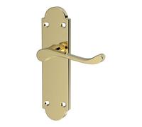 GoodHome Beja Polished Gold Effect Aluminium Alloy & Steel Door Handle (L)95mm (D)57mm Pack