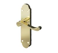 GoodHome Beja Polished Gold Effect Steel Scroll Door Handle (L)95mm (D)57mm Pair
