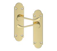 GoodHome Beja Polished Gold Effect Steel Scroll Door Handle (L)95mm (D)57mm Pair