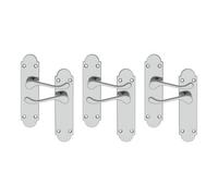 GoodHome Beja Polished Grey Chrome Effect Aluminium Alloy & Steel Door Handle (L)95mm (D)57mm Pack