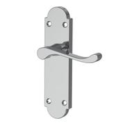 GoodHome Beja Polished Grey Chrome Effect Aluminium Alloy & Steel Door Handle (L)95mm (D)57mm Pack
