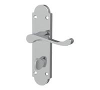 GoodHome Beja Polished Grey Chrome Effect Steel Scroll Door Handle (L)95mm (D)57mm Pair