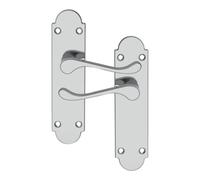 GoodHome Beja Polished Grey Chrome Effect Steel Scroll Door Handle (L)95mm (D)57mm Pair