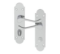 GoodHome Beja Polished Grey Chrome Effect Steel Scroll Door Handle (L)95mm (D)57mm Pair
