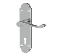 GoodHome Beja Polished Silver Effect Steel Scroll Door Handle (L)95mm (D)57mm Pair