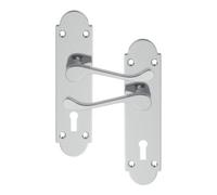 GoodHome Beja Polished Silver Effect Steel Scroll Door Handle (L)95mm (D)57mm Pair