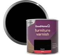 GoodHome Black Gloss Multi-Surface Furniture Wood Varnish, 250Ml