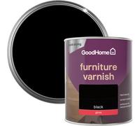 GoodHome Black Gloss Multi-Surface Furniture Wood Varnish, 750Ml