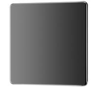 GoodHome Black Nickel 1 Gang Single Screwless Blanking Plate