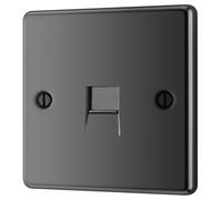 GoodHome Black Nickel 1 Gang Slave Telephone Socket