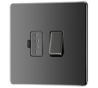 GoodHome Black Nickel 13A 2 Way Flat Profile Screwless Switched Fused Connection Unit