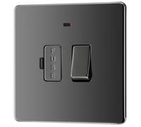 GoodHome Black Nickel 13A 2 Way Flat Profile Screwless Switched Neon Indicator Fused Connection Unit