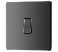 GoodHome Black Nickel 20A 2 Way 1 Gang Light Screwless Switch