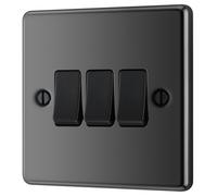 GoodHome Black Nickel 20A 2 Way 3 Gang Light Switch
