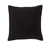 GoodHome Black Plain Cotton Effect Indoor Cushion (L)45Cm (W)45Cm
