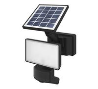 GoodHome Black Solar-Powered Cool White Integrated Led Floodlight 400Lm
