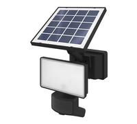 GoodHome Black Solar-Powered Cool White Integrated Led Floodlight 800Lm